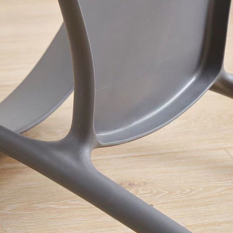 Modern Minimalist Cow Corner Square Plastic Dining Chair Backrest For Dining Room