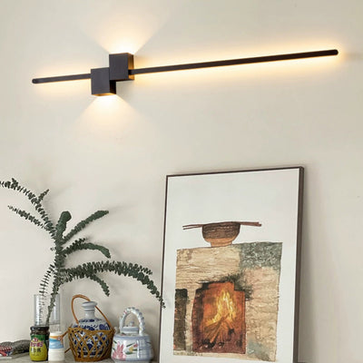 Modern Minimalist Strip Rectangle Iron Aluminum LED Wall Sconce Lamp For Living Room