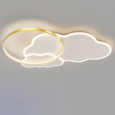 Modern Minimalist Cloud Aluminum Acrylic Shade LED Flush Mount Ceiling Light For Bedroom