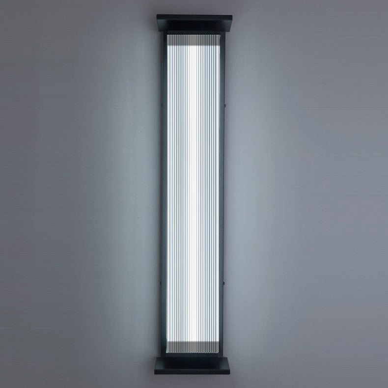 Modern Minimalist Waterproof Rectangular Stainless Steel Acrylic LED Wall Sconce Lamp For Outdoor Patio