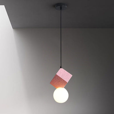 Luminaire suspendu à 1 lumière en résine de couleur unie minimaliste nordique 