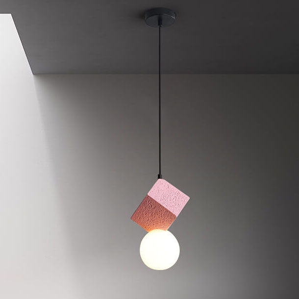 Nordic Minimalist Solid Color Resin 1-Light Pendant Light