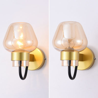 Contemporary Scandinavian Glass Cup Design 1-Light Wall Sconce Lamp For Hallway