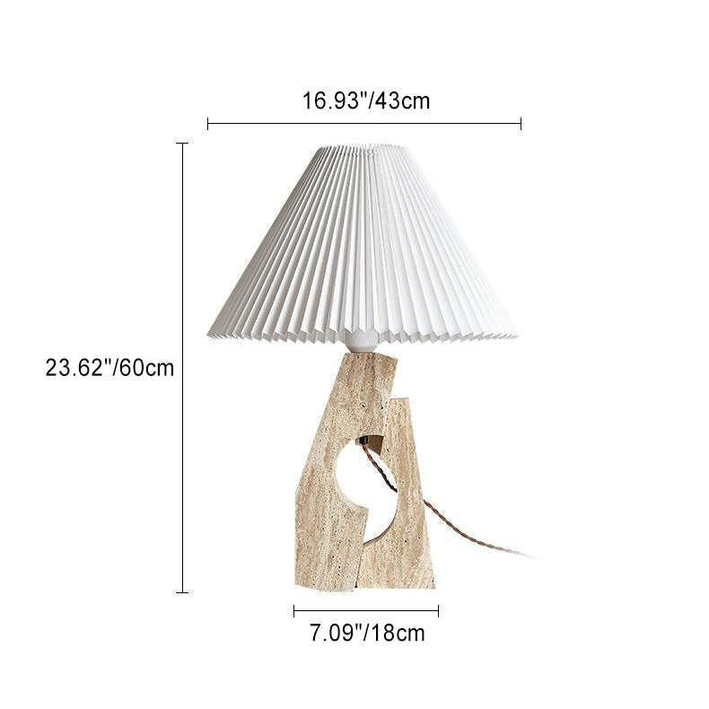 Contemporary Creative Dome Stone Fabric 1-Light Table Lamp For Study