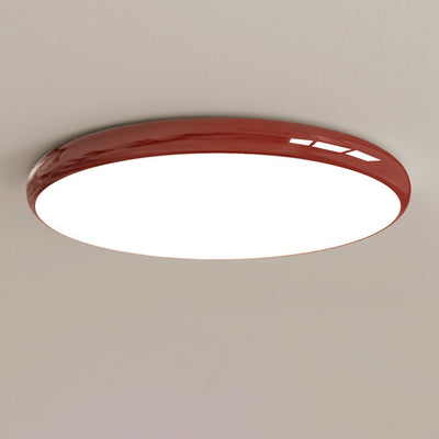 Modern Minimalist Macaron Acrylic Round Shade LED Flush Mount Ceiling Light For Bedroom