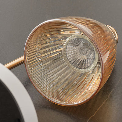 Lampe de table à cire fondue à 1 lumière avec abat-jour en verre conique en fer de simplicité contemporaine pour chambre 