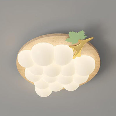 Plafonnier LED en plastique fer raisin contemporain pour chambre d'enfant créative 