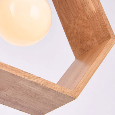 Modern Simplicity Wood Geometrical Shape 1-Light Pendant Light For Living Room