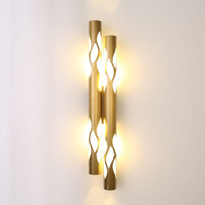 Modern Luxury Cylindrical Iron Acrylic 4-Light Wall Sconce Lamp