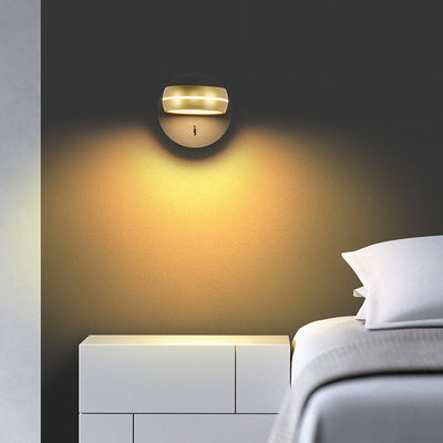 Modern Minimalist Round Rectangle Aluminum Iron PS LED Wall Sconce Lamp For Bedroom