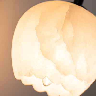 Lampe suspendue moderne et minimaliste à 1 lumière en marbre et cuivre pour le salon 