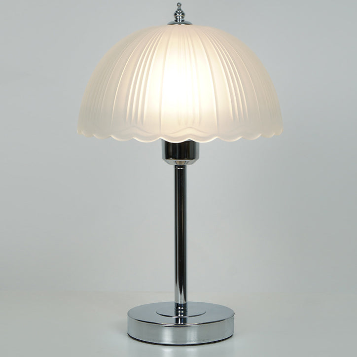 Contemporary Nordic Iron Glass Dome Petal 1-Light Table Lamp For Bedside