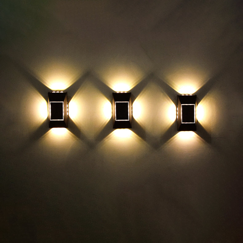 Modern Simplicity Solar Sensor Rectangle ABS Plastic LED Outdoor Wall Sconce Lamp For Garden