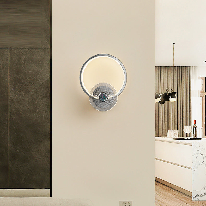 Contemporary Creative Geometric Semi-circle Acrylic Hardware LED Wall Sconce Lamp For Bedroom