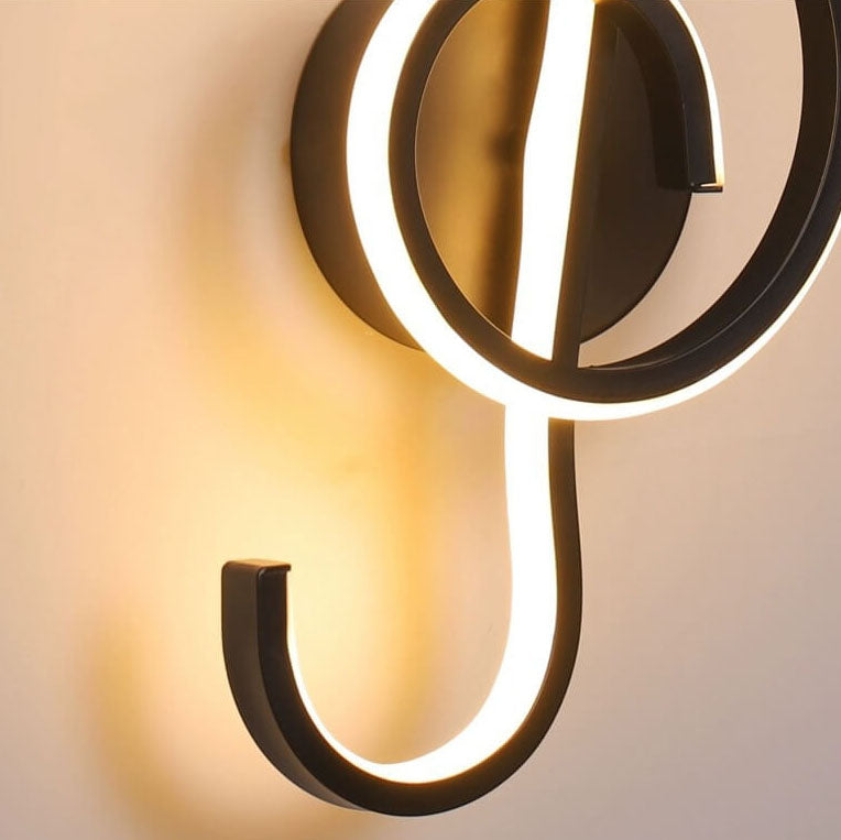 Modern Art Deco Music Note Soft Silicone Lampshade LED Wall Sconce Lamp For Bedroom