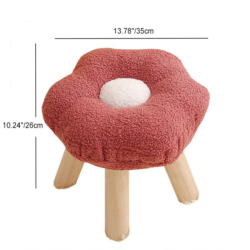 Contemporary Creative Flower Shape Velvet Footstool For Entryways