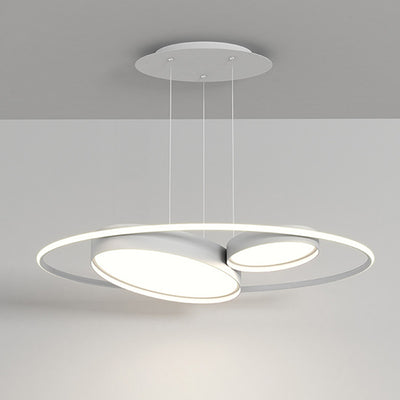 Modern Minimalist Round Ring Acrylic Iron Aluminum LED Chandelier For Living Room