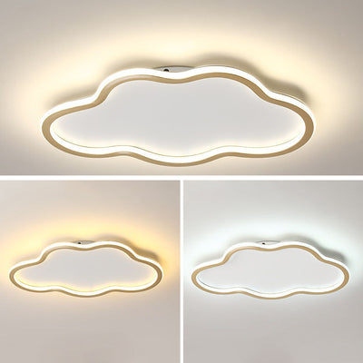 Modern Minimalist Cloudy Iron Acrylic LED Flush Mount Ceiling Light For Bedroom