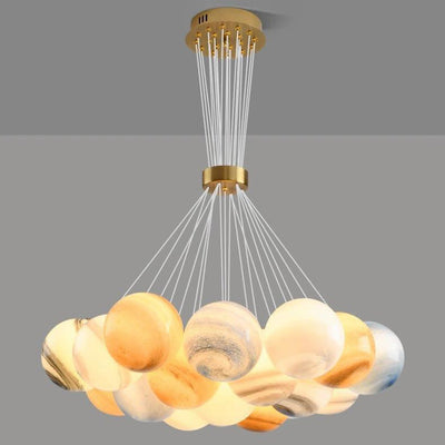 Contemporary Creative Moon Glass Bubble 7/13/19-Light Chandelier For Living Room