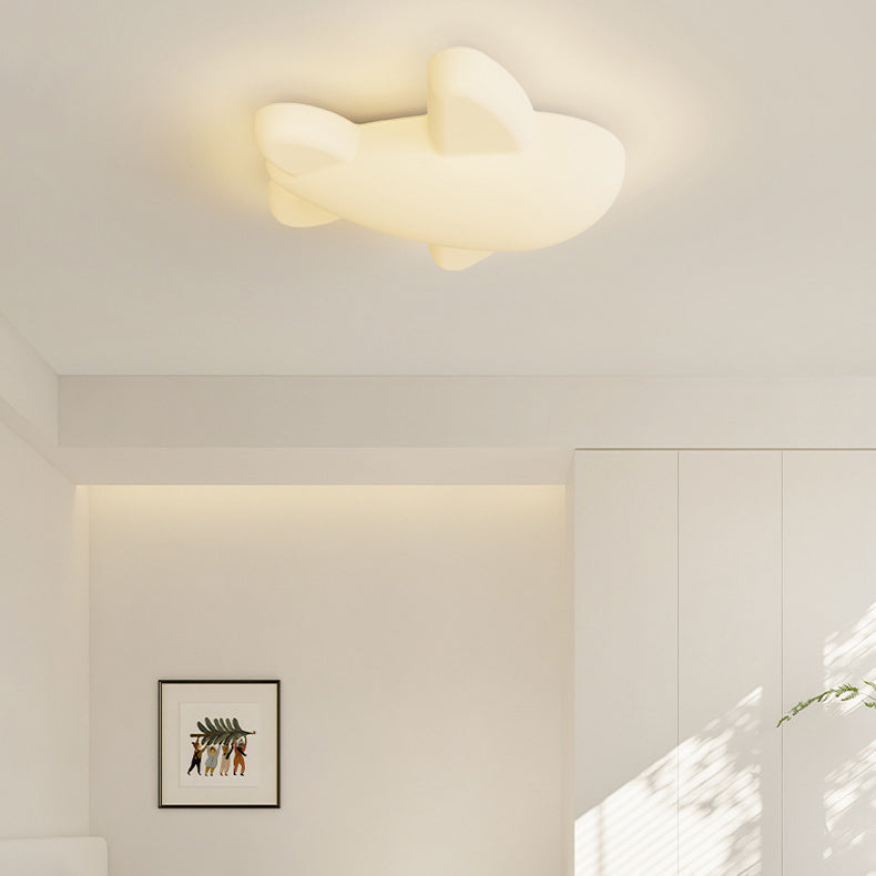 Modern Minimalist Cartoon Airplane Iron Acrylic LED Flush Mount Ceiling Light For Bedroom