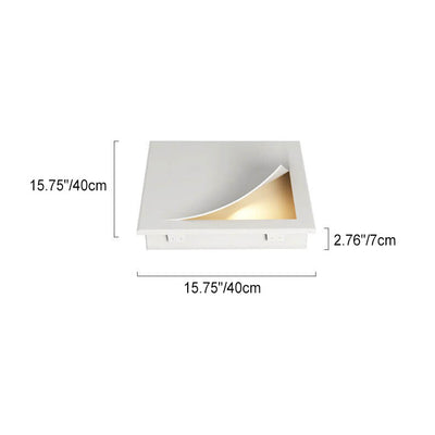 Modern Simplicity Square Flip Flop Recessed Plaster 1-Light Wall Sconce Lamp For Living Room