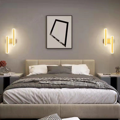 Modern Minimalist Geometric Strip Acrylic Hardware LED Wall Sconce Lamp For Bedroom