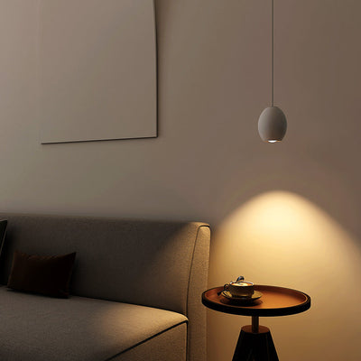 Modern Minimalist Oval Metal LED Pendant Light For Living Room