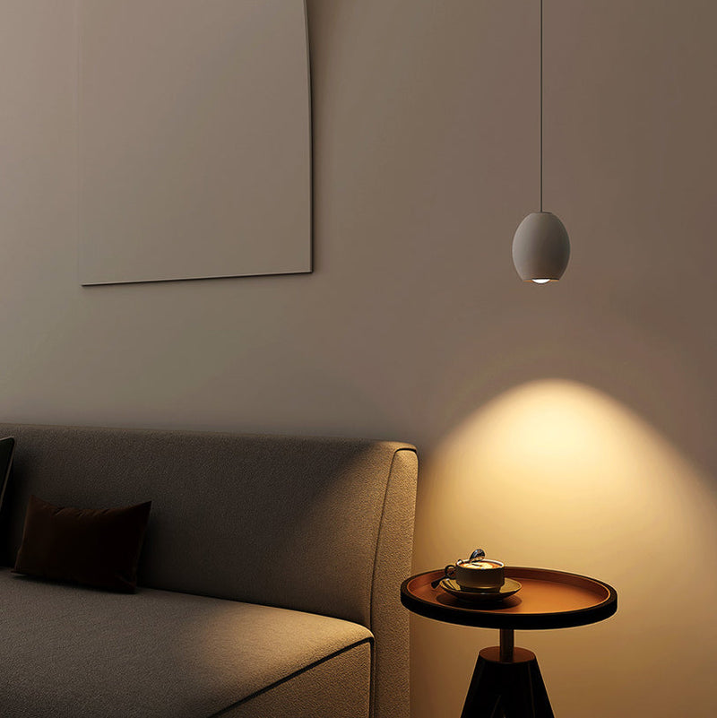 Modern Minimalist Oval Metal LED Pendant Light For Living Room