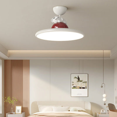 Contemporary Creative Cartoon Panda Elephant Iron Acrylic LED Semi-Flush Mount Ceiling Light For Bedroom