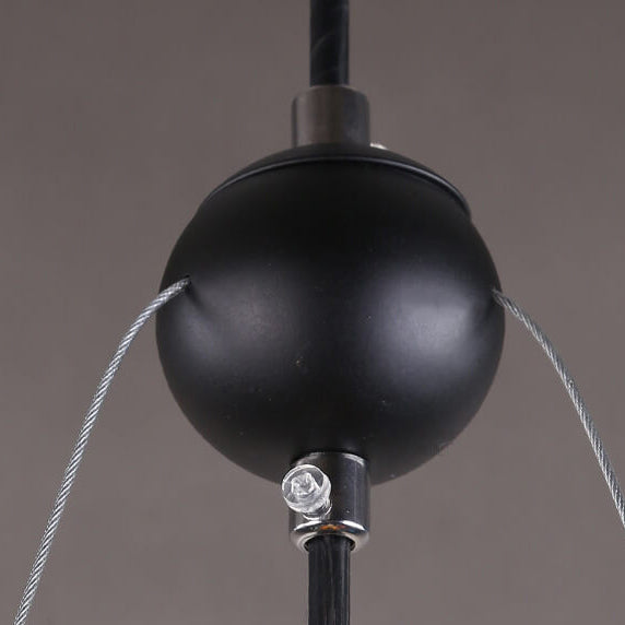 Lampe suspendue moderne et créative à 1 lumière en corde de verre et de fer pour basket-ball 