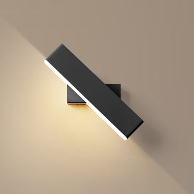 Modern Minimalist Rectangular Bar Aluminum Acrylic Rotatable LED Wall Sconce Lamp For Living Room