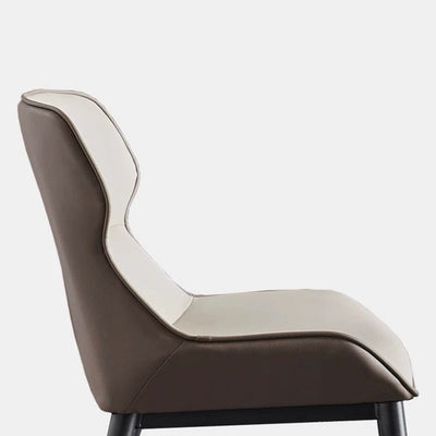 Contemporary Luxury Microfiber Leather Upholstered Dining Chair Backrest For Dining Room