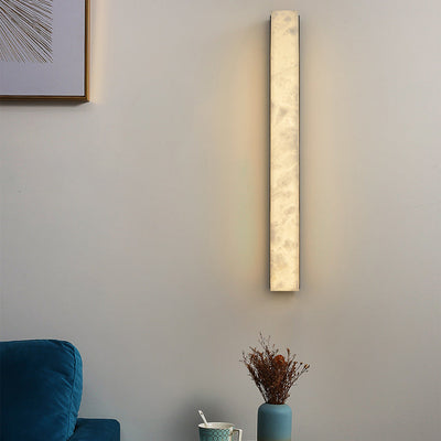 Modern Minimalist Strip Copper Marble LED Wall Sconce Lamp For Living Room