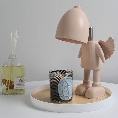 Modern Art Deco Resin Cartoon Angel Robot 1-Light Melting Wax Table Lamp For Bedroom