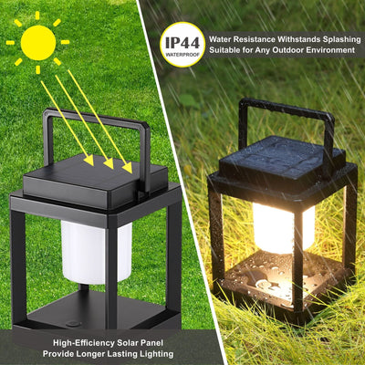 Modern Minimalist Waterproof Solar Square PC ABS LED Portable Outdoor Light For Garden