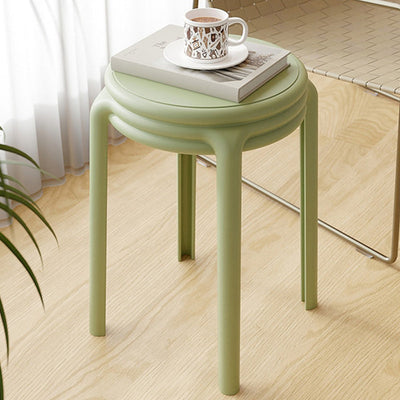 Contemporary Scandinavian Macaron Round Plastic Chair Stackable For Living Room