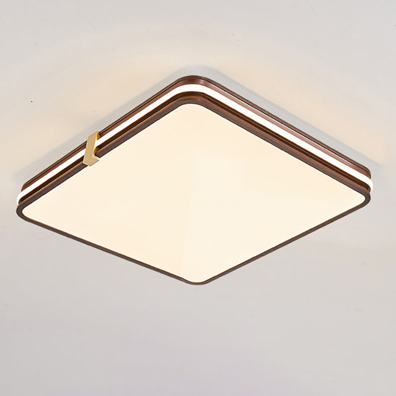 Modern Minimalist Round Square Aluminum Acrylic LED Flush Mount Ceiling Light For Bedroom