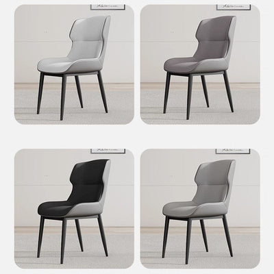 Modern Simplicity Square Cushion Artificial PU Leather Carbon Steel Dining Chair Backrest For Dining Room