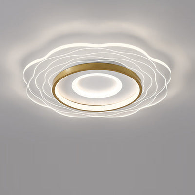 Modern Minimalist Floral Aluminum Acrylic LED Flush Mount Ceiling Light For Living Room