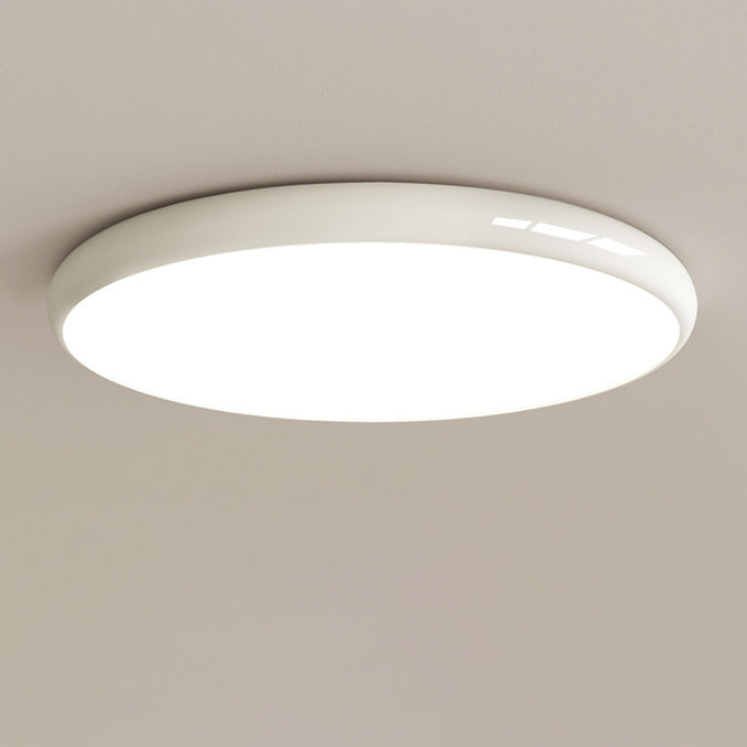 Modern Minimalist Macaron Acrylic Round Shade LED Flush Mount Ceiling Light For Bedroom