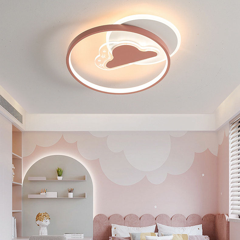 Contemporary Creative Acrylic Airplane Iron LED Flush Mount Ceiling Light For Bedroom