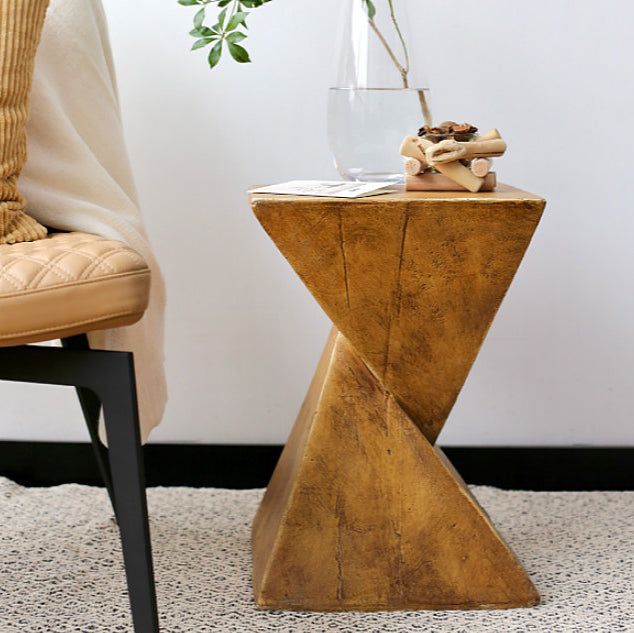 Contemporary Industrial Square Geometric Magnesium Clay Side Table For Living Room