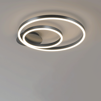 Modern Minimalist Geometric Square Circle Aluminum Line LED Flush Mount Ceiling Light For Living Room