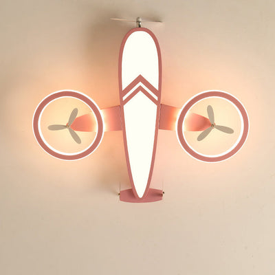 Contemporary Creative Acrylic Cartoon Airplane LED Kids Flush Mount Ceiling Light For Living Room