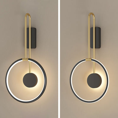 Modern Simplicity Aluminum Circle Ring Silicone Strip LED Wall Sconce Lamp For Living Room