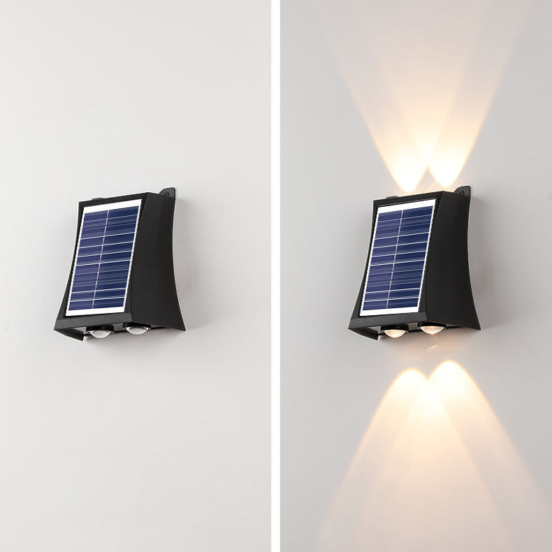 Modern Simplicity Solar Waterproof Trapezoidal ABS PMMA LED Wall Sconce Lamp For Outdoor Patio