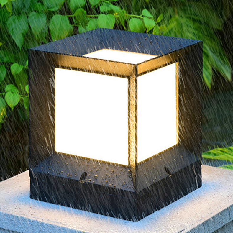 Contemporary Industrial ABS Square Acrylic 1-Light Solar Waterproof Landscape Light For Outdoor Patio