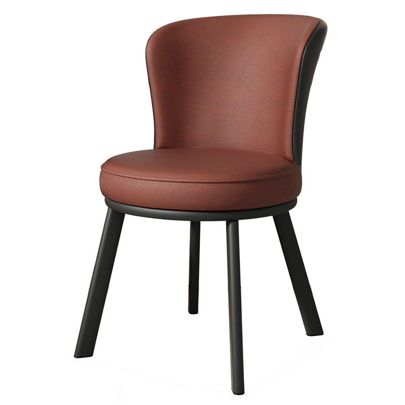 Contemporary Simplicity Round Fabric Upholstered Carbon Steel Dining Chair Backrest For Dining Room