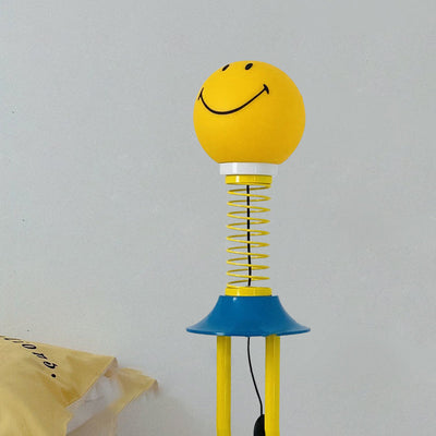 Contemporary Creative Smiley Spring Hardware PVC 1-Light Standing Floor Lamp For Living Room