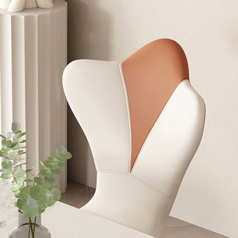 Contemporary Creative Petal Design Leather Upholstered Vanity Stool Backrest For Bedroom